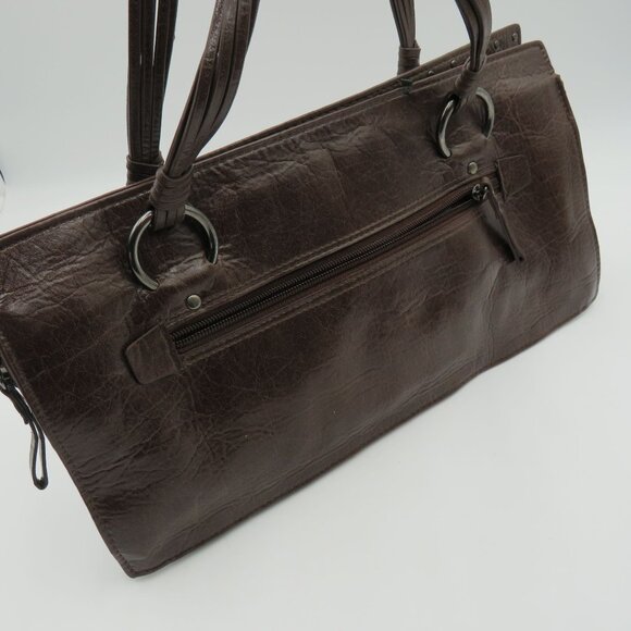 Xoxo‎ Brown Imitation Leather Shoulder Bag Studded Accents Dual Straps - Picture 5 of 10